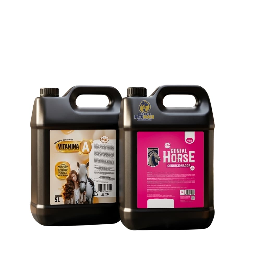 Kit Crina de Ouro Shampoo Vitamina A + Condicionador Genial Horse 5 litros