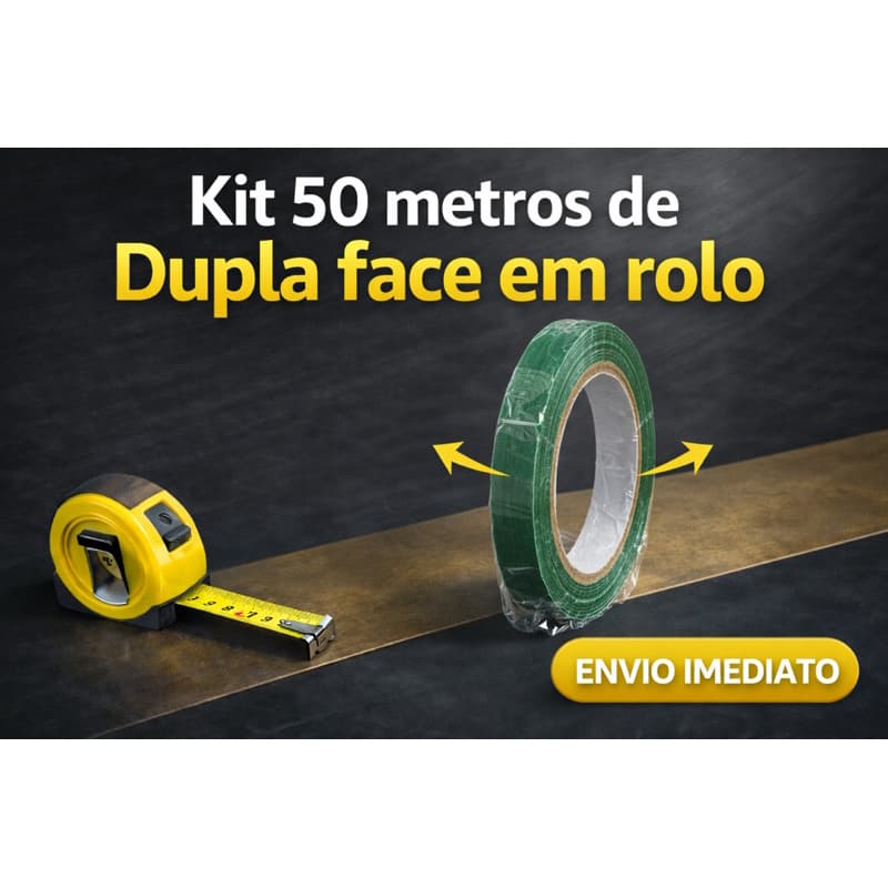 Kit Até 50 Metros em Rolos de Fita Dupla Face - Dupla Face Para Parede - Fita Adesiva Fixa Extra Forte Transparente