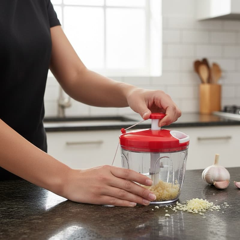 Mini Processador Manual Prático Compacto Portátil Cozinha Triturador Alimentos Sortidos