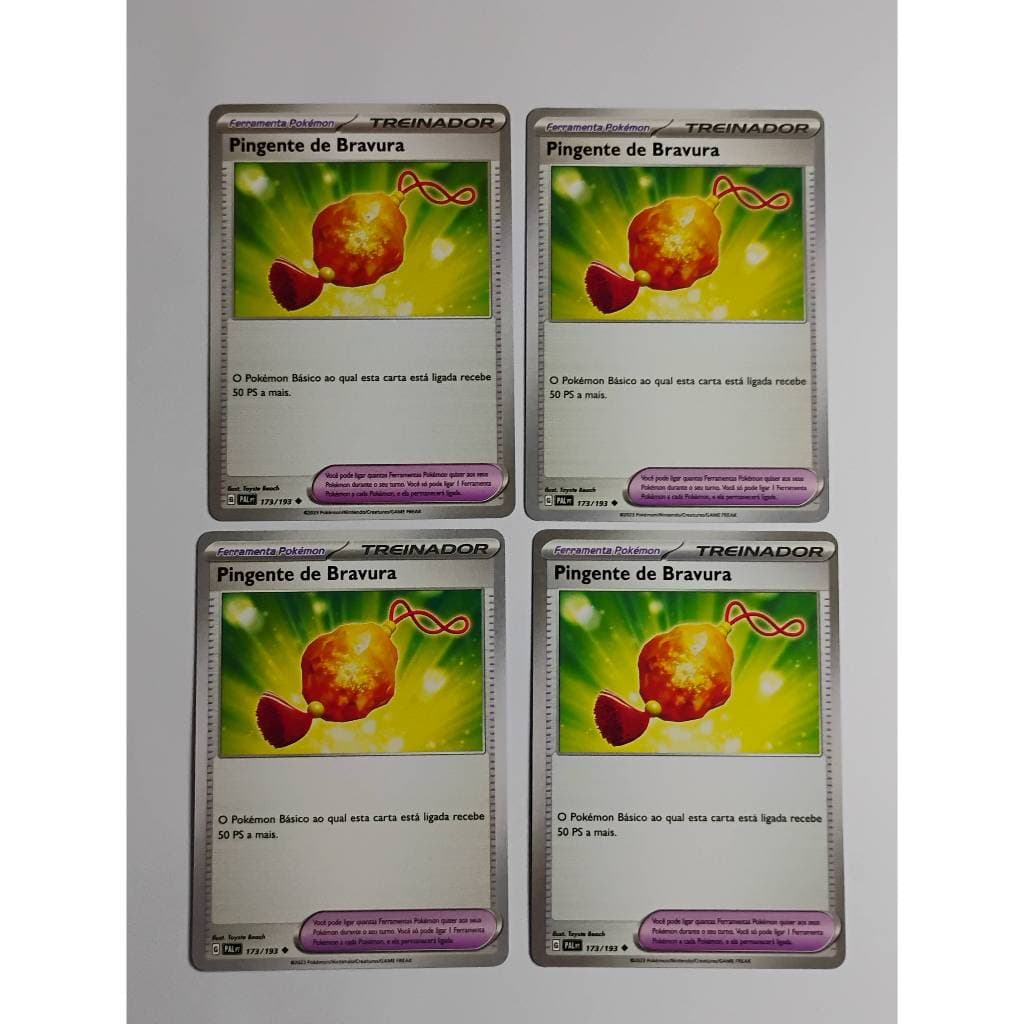 Kit 4 Pingente de Bravura 173/193 NM Evoluções em Paldea (2023) Pokémon Estampas Ilustradas TCG Trading Card Game Copag