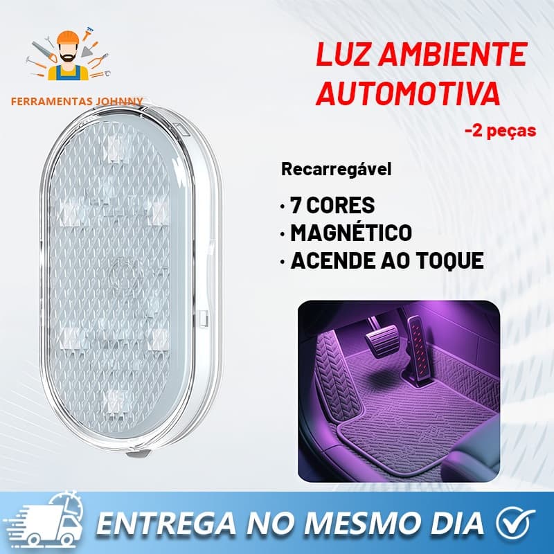 2pcs Lâmpada LED Toque Dedo Adesivo Velcro 5V Carro/ Doméstico Carregável USB Unicolor multicolor  Carregamento USB