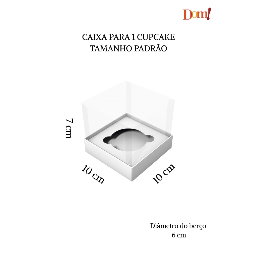 10 Caixas para 1 Cupcake ou Mini Bolo 10x10x7cm