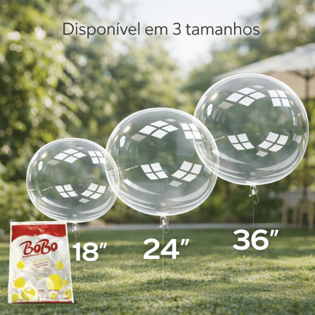 Balão Bubble Bolha Transparente 18" 24" Polegadas Decoração Aniversario Festa Casamento Chá Bebe