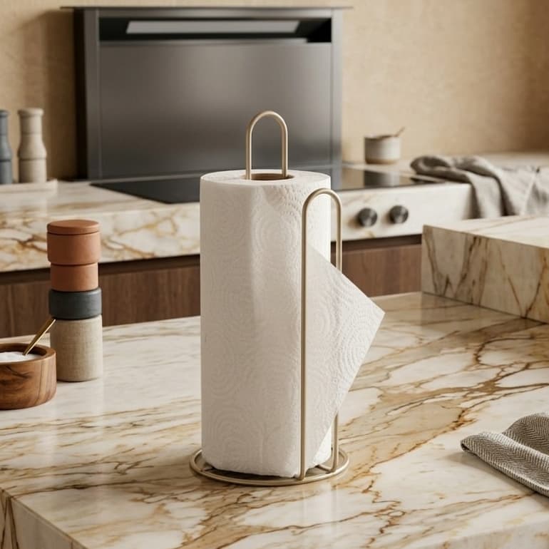 Suporte Papel Toalha Guardanapo Resistente Cozinha Multiuso Níquel