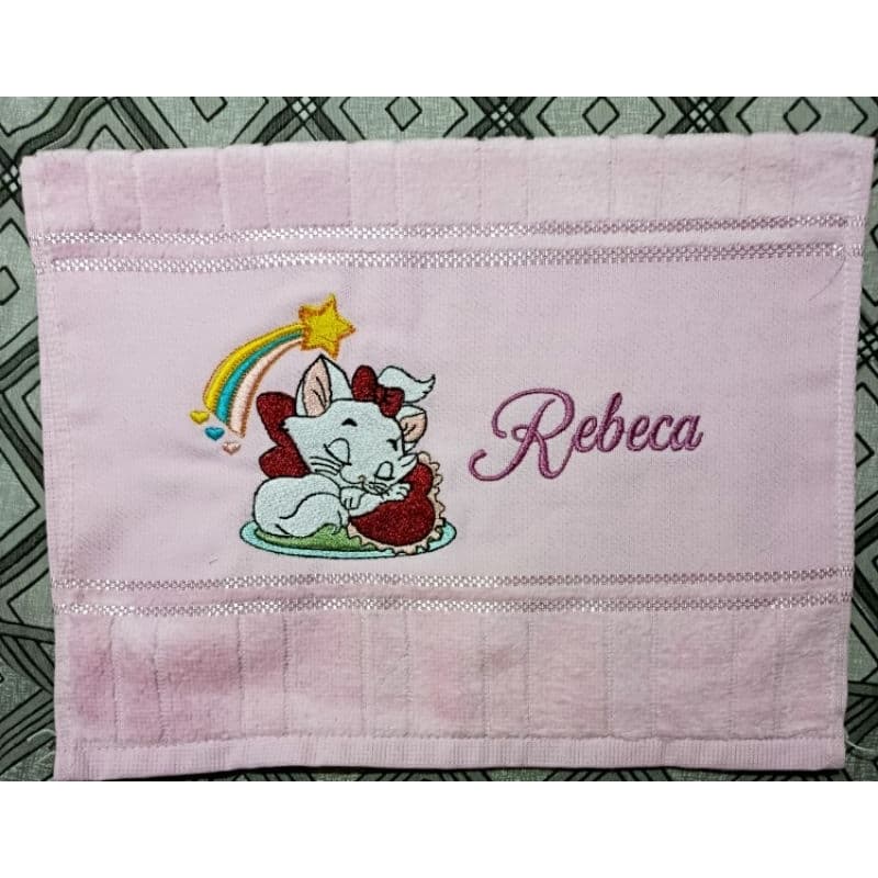 Toalhinha Escolar Lavabo Personalizada Bordada 30x45cm Minnie/ Marie