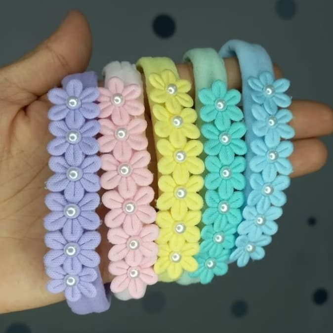 kit 5 Faixinhas de Cabelo Para Bebê, Tiarinhas de florzinhas Delicadas