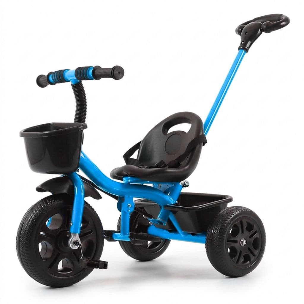Triciclo Infantil 2 em 1 Azul 30kg C/ Empurrador 2 a 5 anos Menino Izane Kids