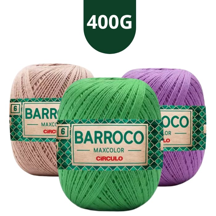 Barroco Max color Barbante Círculo N6 400g 452mts Cor + vendidos Barbante Barroco Max