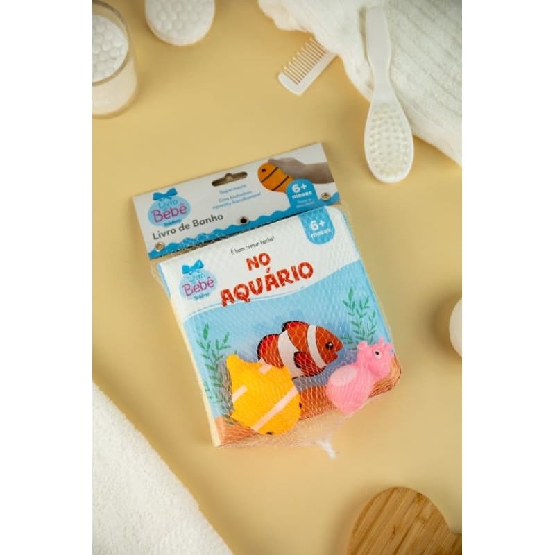 Livro de Banho – No Aquário | Com Bichinhos do Mar | Aprendizado Sensorial | 6m+
