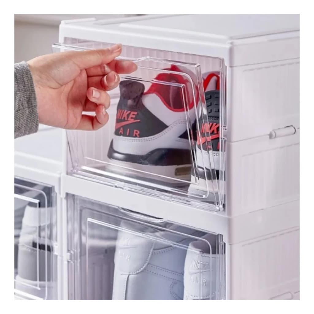 Kit Caixa Organizadora de Tênis Empilhável Transparente Organizador de Sapatos
