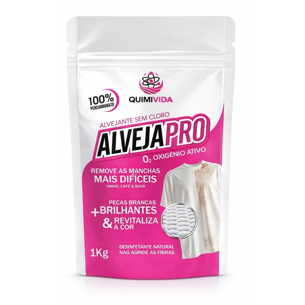 Percarbonato de Sódio  1Kg Alvejante Oxigênio Ativo Sem Cloro Tira Manchas Roupas Branca e Coloridas
