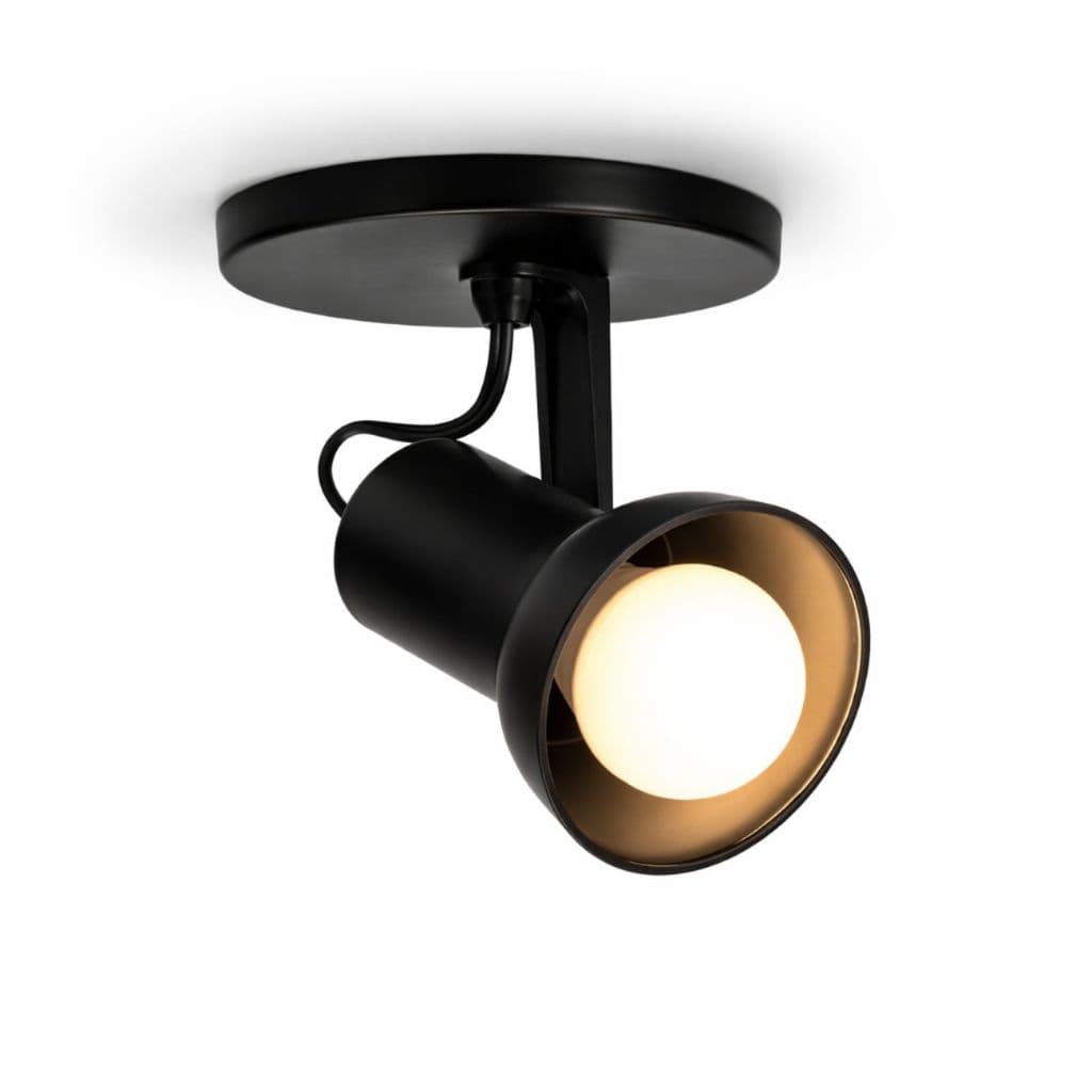Spot Único Luminária Plástico E27 Branco Preto Iluminação Interna Bivolt