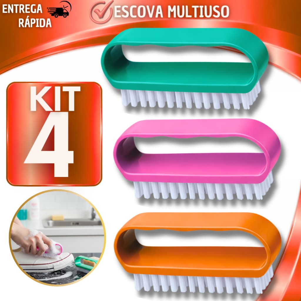 Escova Multiuso para Lavar Roupas Tênis – Limpeza Fácil e Eficiente Dia a Dia