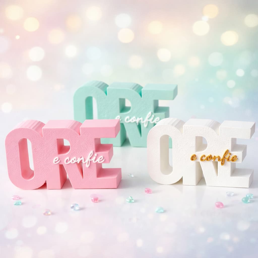 Kit 3X Letreiros Decorativos ORE e Confie 3D Decoração Quarto Sala Penteadeira Presente Criativo PRO