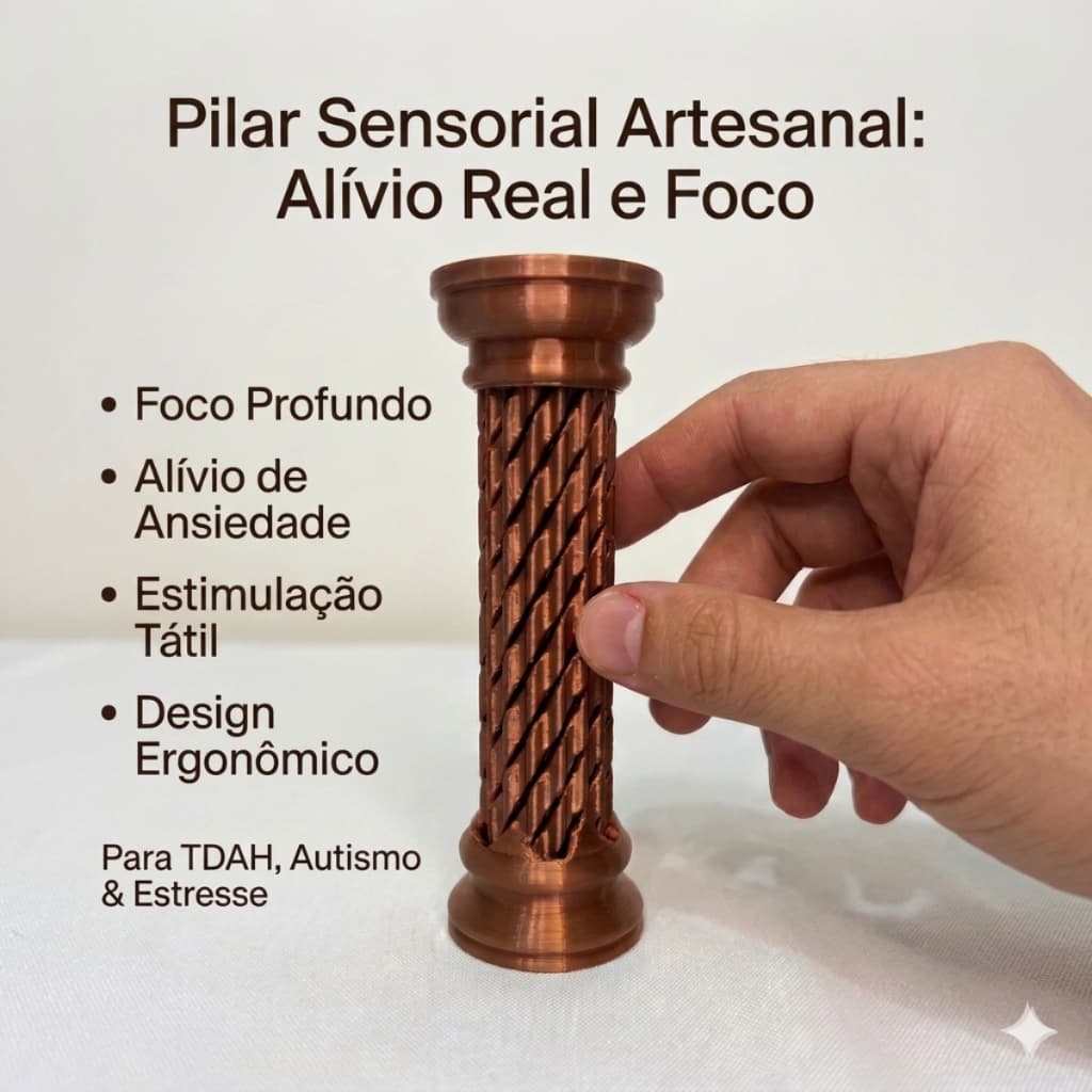 Pilar Sensorial Espiral Fidget Toy Anti Stress Ansiedade TDAH Autismo Brinquedo Relaxante 3D