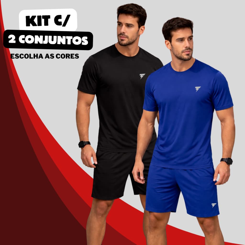2 Conjunto Masculino Academia Futebol Dry Fit