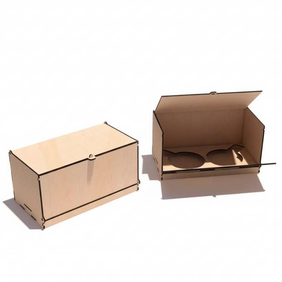 Caixa Com Tampa Para Caneca Òculos Dupla Em Mdf Cru