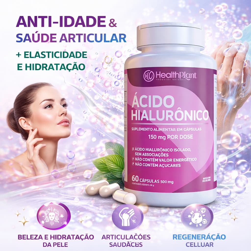 Ácido Hialurônico 60 Cápsulas | 500mg