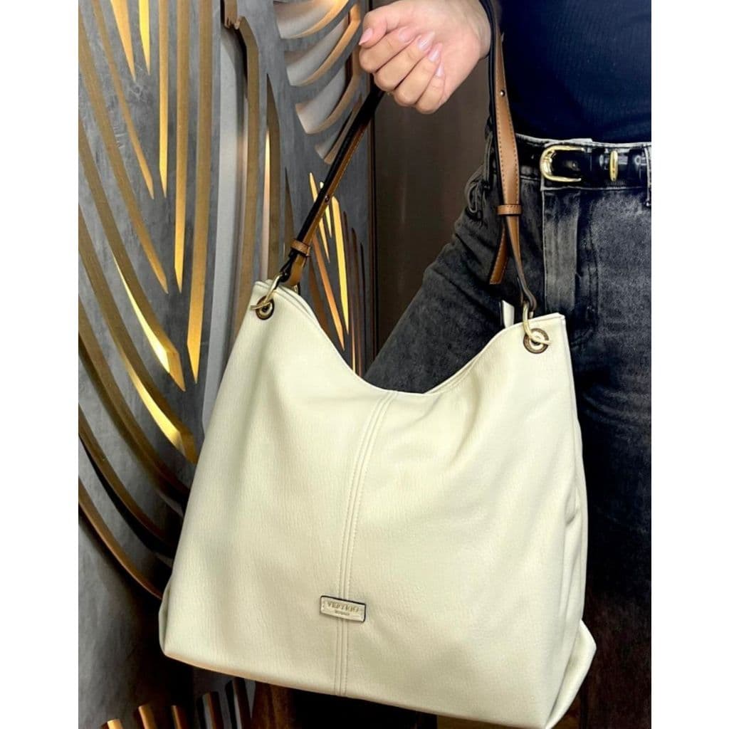 Bolsa Feminina Veryrio Espaçosa Couro de Luxo Alça de Ombro e Transversal Estilo Saco