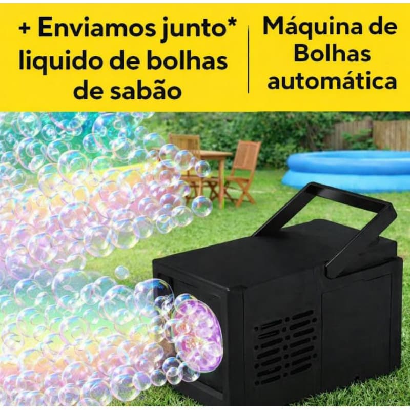 Máquina de bolhas de sabão, brinquedos infantil, bolhas de sabão automática, portátil, infantil, +200ml líquido bolhas