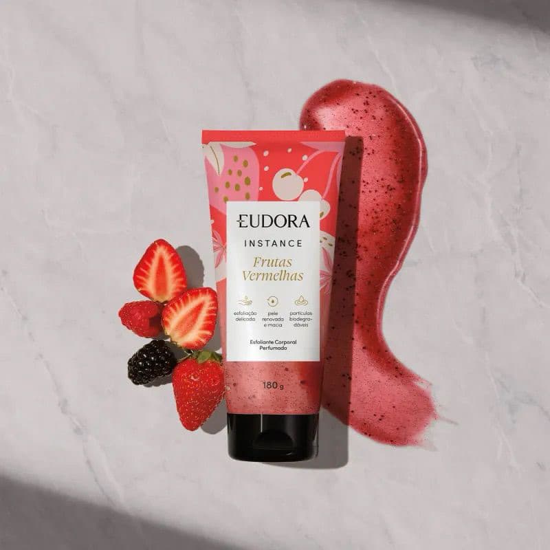 Esfoliante Corporal Perfumado Instance Frutas Vermelhas 180g - Pele Macia e Renovada