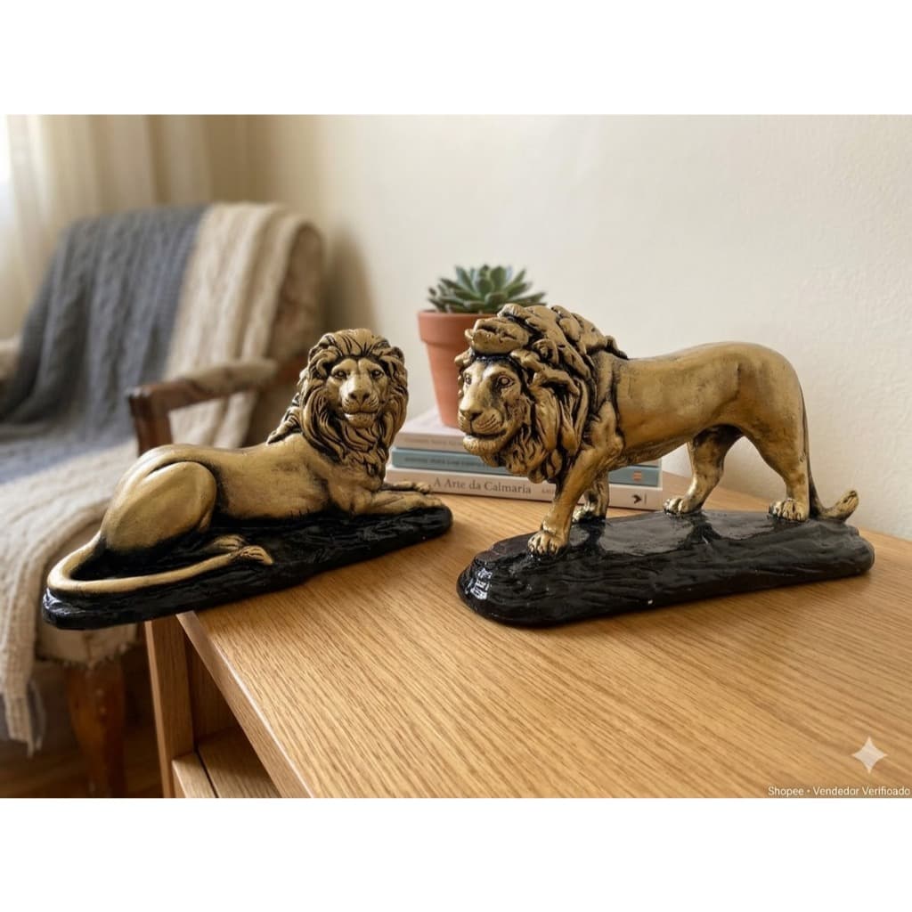 DECORAÇÃO DUPLA DE LEÃO ELEGANTE DECORAÇÃO DE LUXO