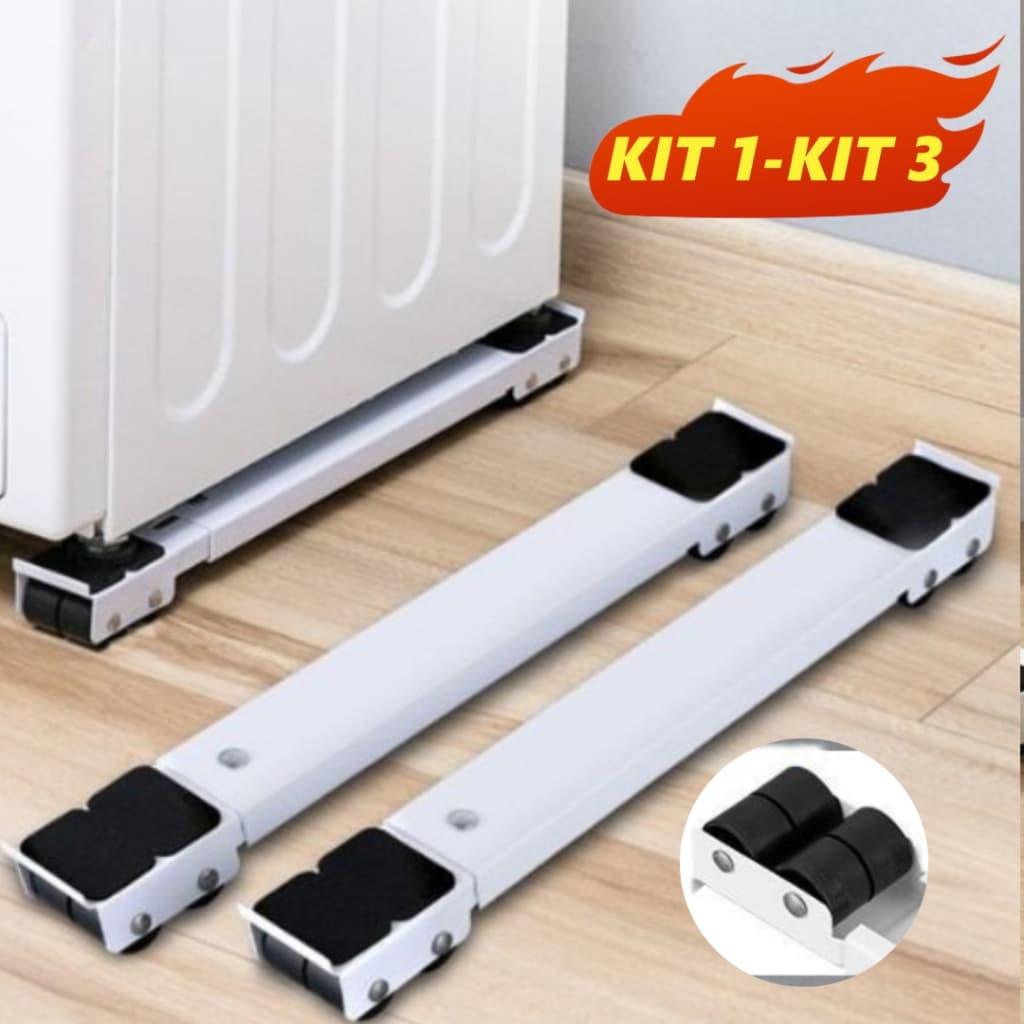 Suporte Universal Ajustável para Geladeira e Máquina de Lavar – Base com Rodízios Furniture Movers