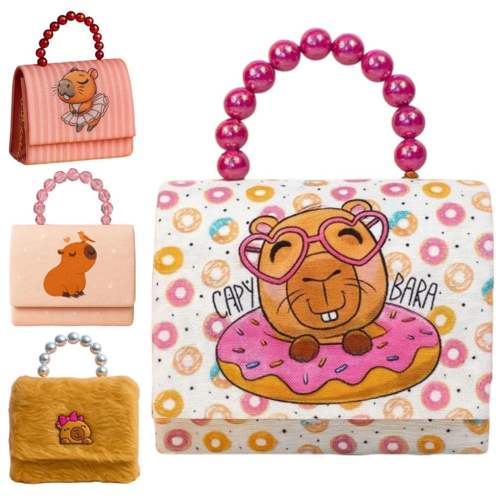 Bolsa Infantil Menina Capivara Criança Bolsinha Pequena Blogueira Festa Ombro