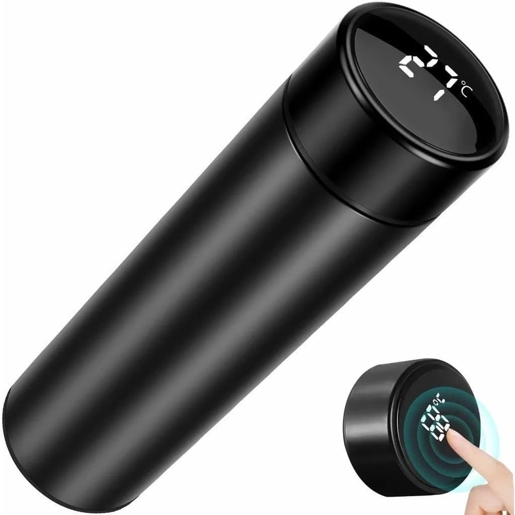Garrafa Térmica Inox 500ml com Termômetro LED  - Só Preto