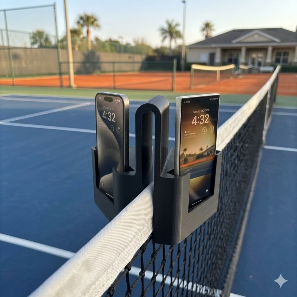 Suporte Duplo Para Celular Rede Para Filmar Tenis/beach
