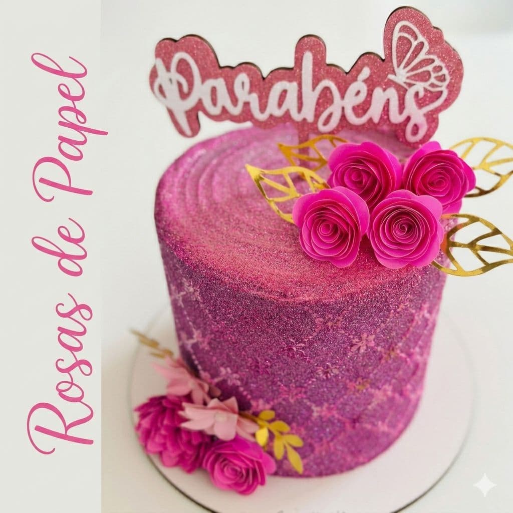 Rosas de Papel 2,5cm Kit 10 ou 20 Unidades para Bolo Confeitaria Decoração Flores Pequenas Artesanato Color Set Flores