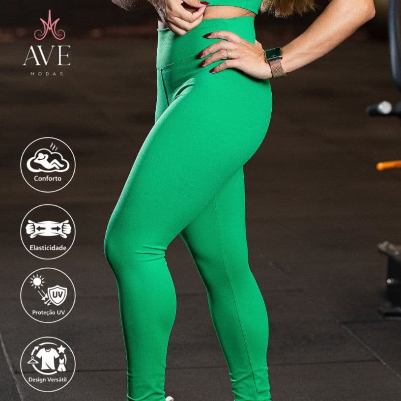 Legging Lisa COPA 2026 Suplex Cintura Alta Zero Transparência Feminina Academia Diversos Tamanhos Fitness Plus Size