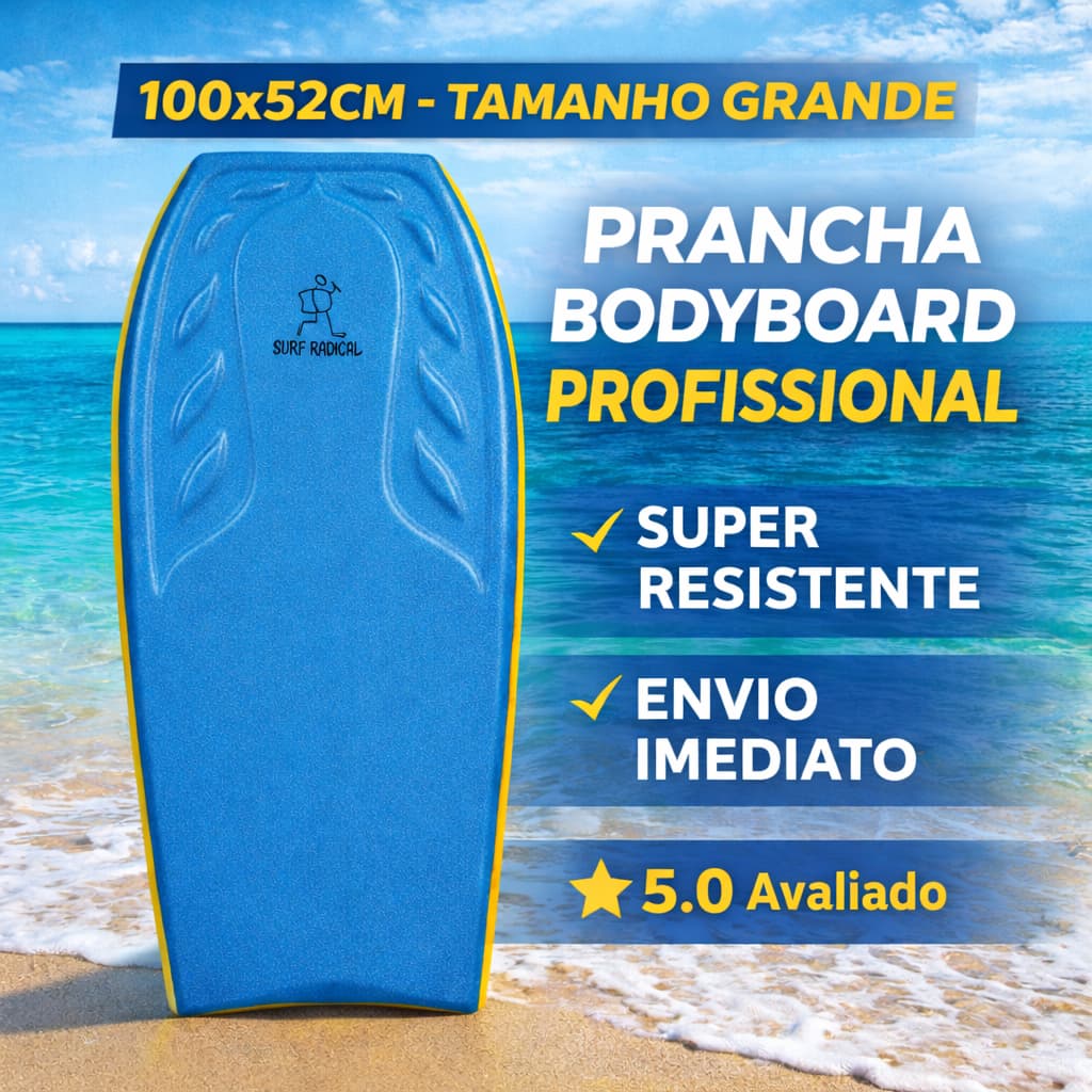 Prancha Bodyboard Grande 100x52cm Surf Radical Resistente Profissional  Últimas Unidades