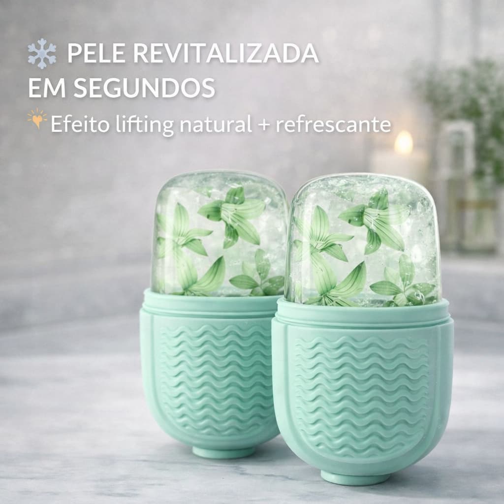 KIT 2 forma Facial De Gelo Cuidados Pele Massageador Reduzir Acne