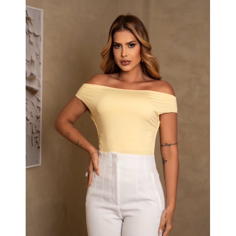 Blusa Feminina Jade Picom ombro a ombro Ciganinha Poliamida Moda Lançamento