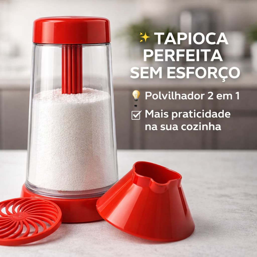 Tapioqueira Peneira Polvilhador Semiautomática Rotativa