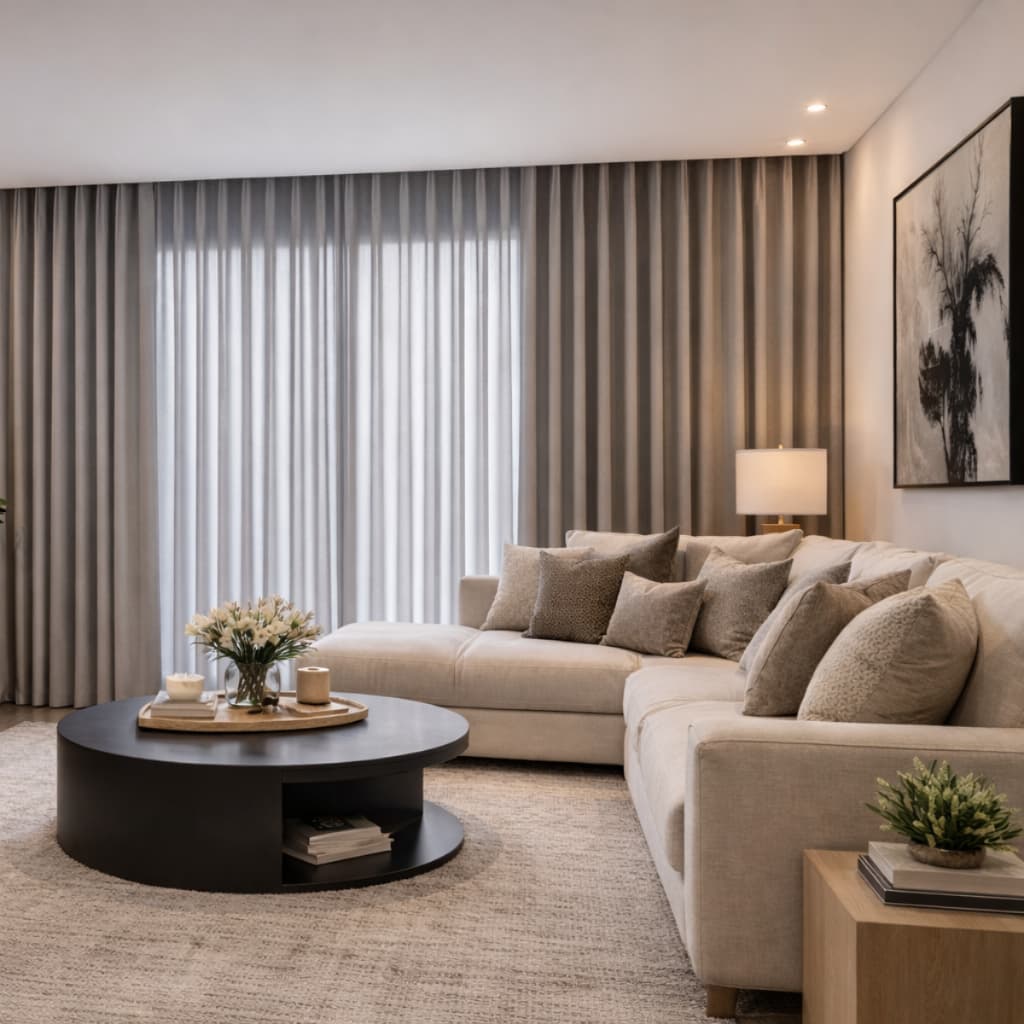1 Cortina para Trilho Suíço com forro 8,00 x 2,70 Microfibra com Gaze de Linho Para sala ou Quarto