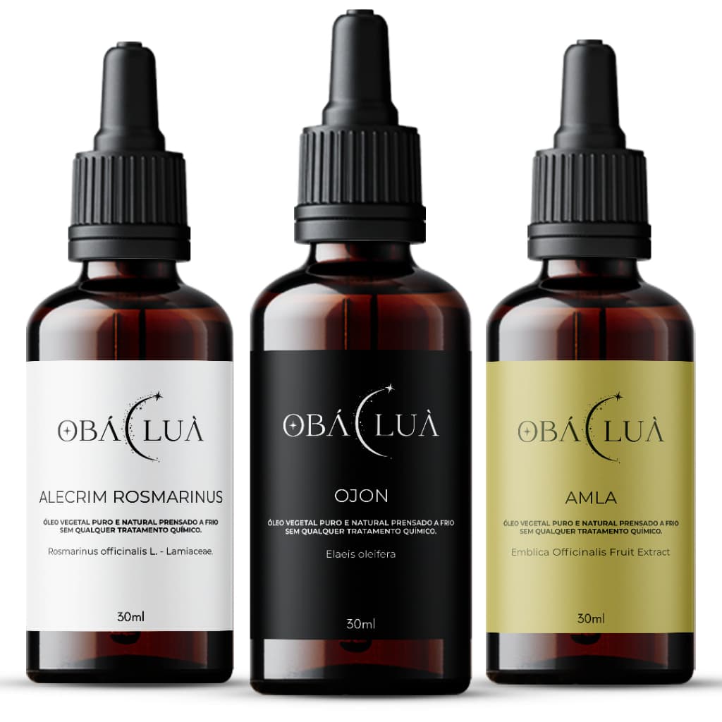 Kit das Estrelas UP OBÁ LUÀ Ojon, Amla e Alecrim - Óleos Vegetais Puros - Uso Capilar