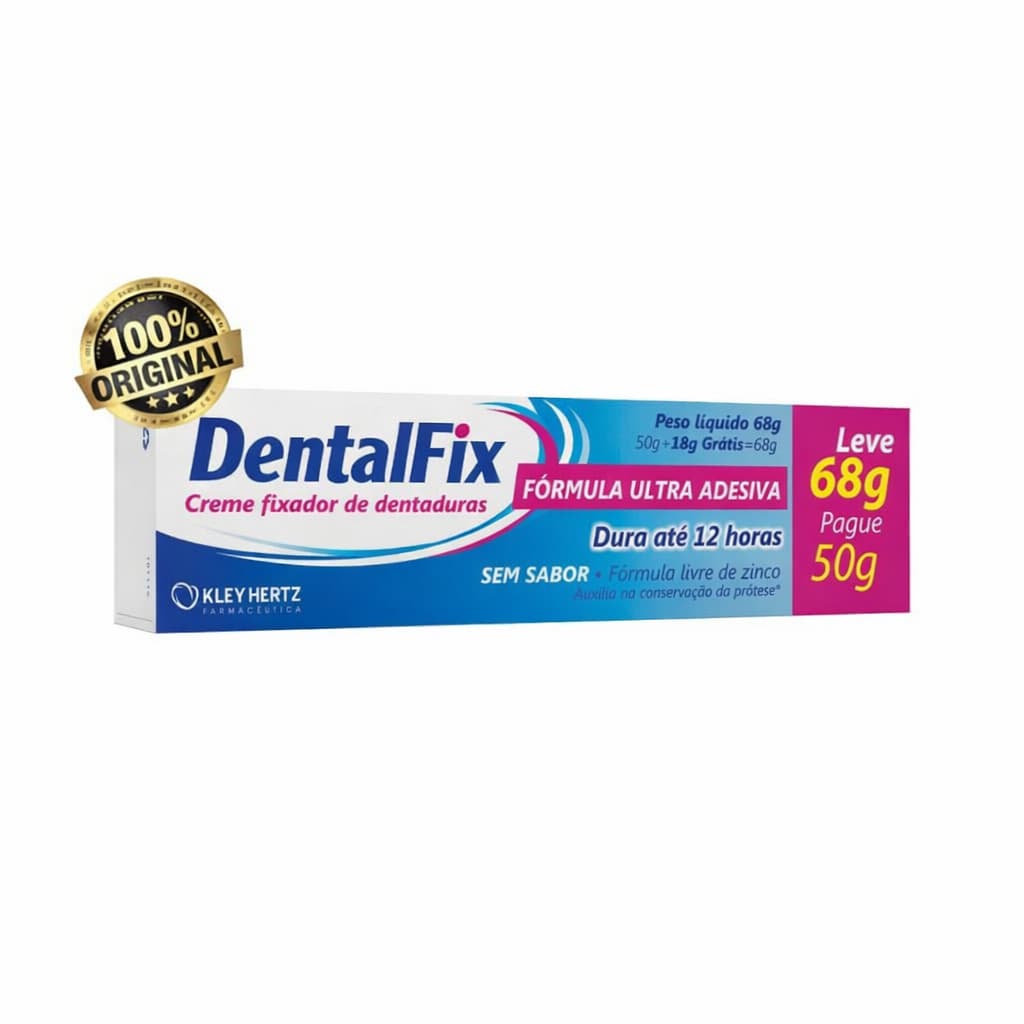 Dentalfix Adesivo Ultra-Adesivo, 12 Horas de Fixação,68gr Sem Sabor
