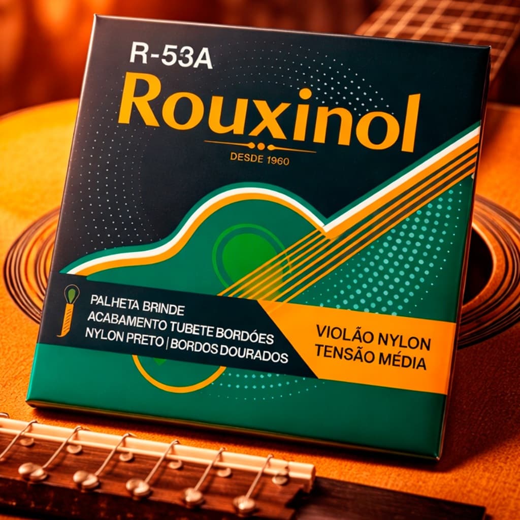 Jogo Cordas Rouxinol Encordoamento Nylon/Preto Violão R53A