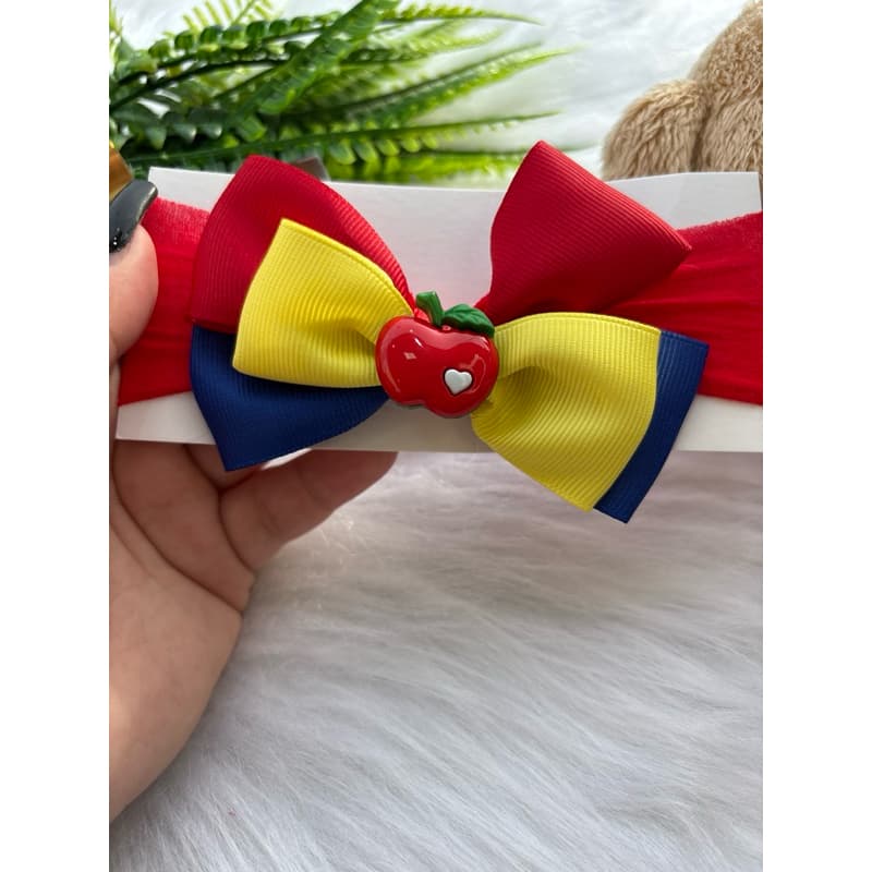 Laços Temáticos para Bebê Branca de Neve  Faixas Acessórios Infantis Mesversario Fantasias