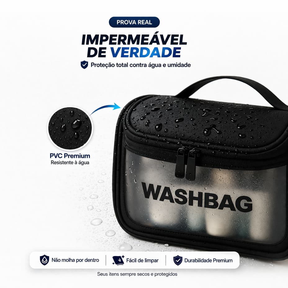 Necessaire Viagem Impermeável Transparente Bolsa Organizadora Maquiagem Washbag Feminina Grande