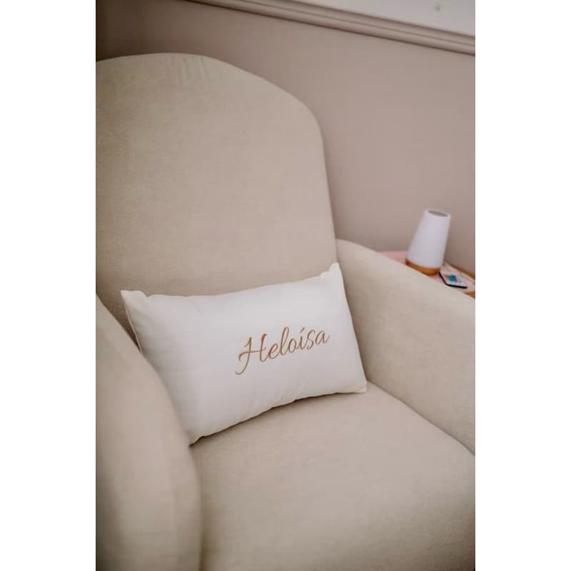Par ( 2 unidades) almofadas nome bordadas personalizadas baguete 50x30 linho
