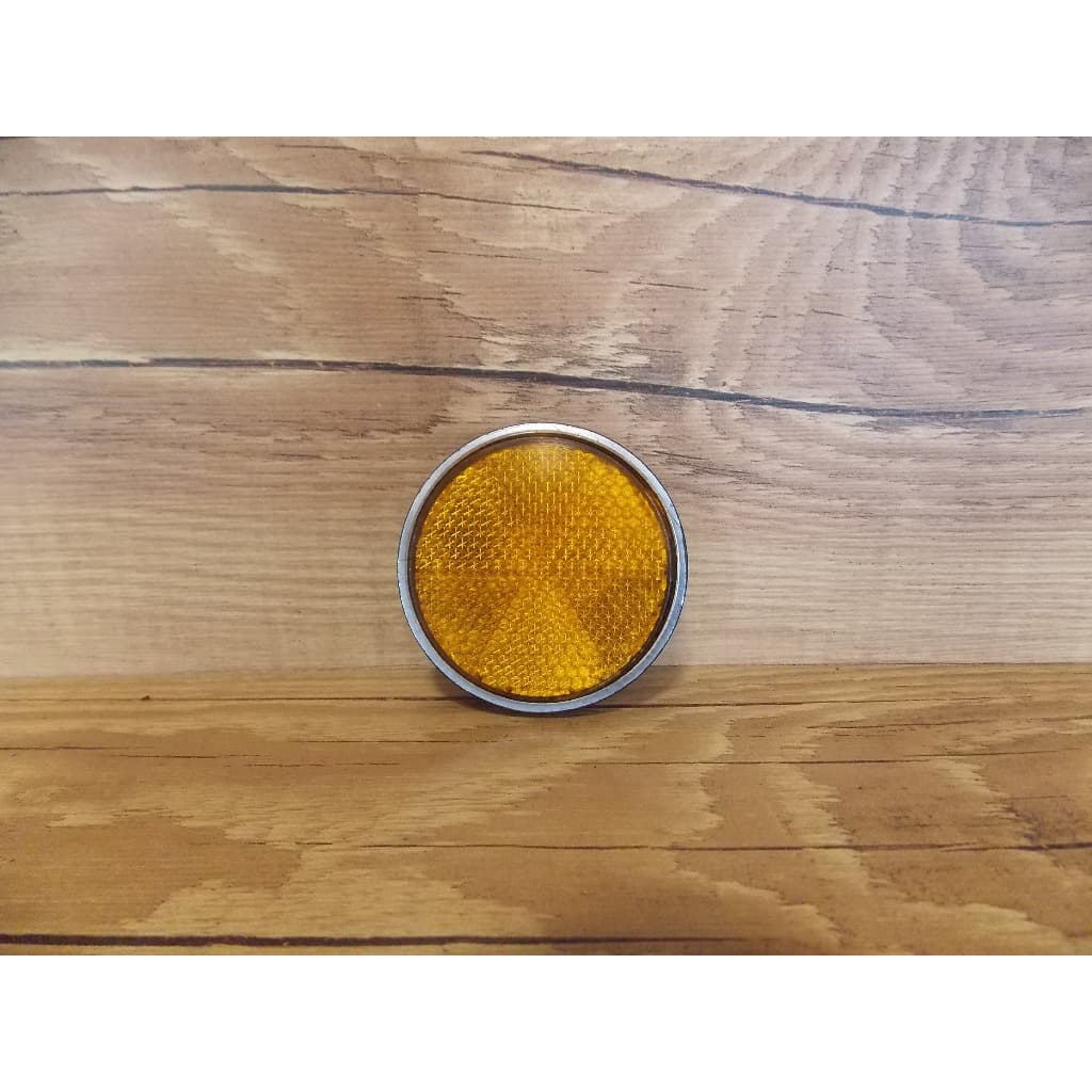 Refletor redondo amarelo para bicicletas antigas - novo de estoque antigo