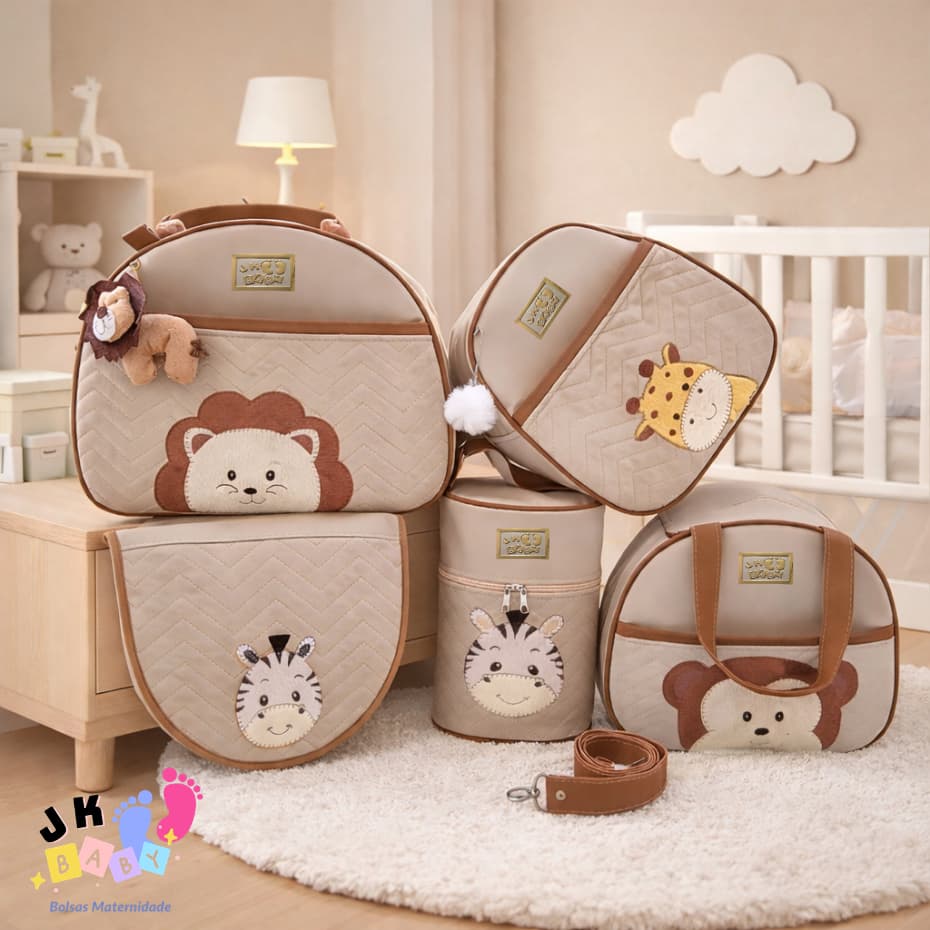 Kit Bolsa Maternidade 5 Peças Impermeável Enxoval JK Baby