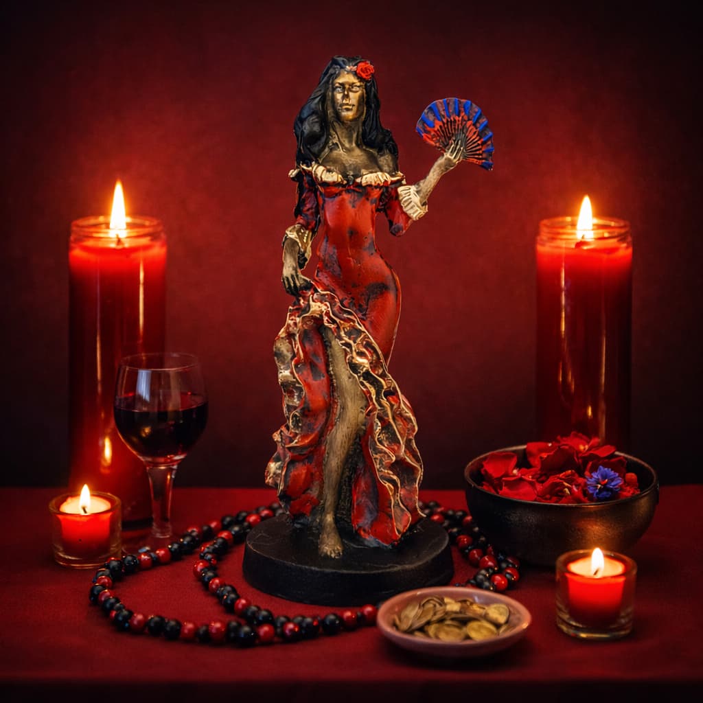 Imagem Pomba Gira Estatua Dama Da Noite Orixá Resina Enfeite Decorativo
