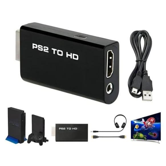 Adaptador Conversor Ps2 Áudio e Vídeo Av para HDMI cabo de interface multimídia HD Full Hd 1080p Tv Monitor