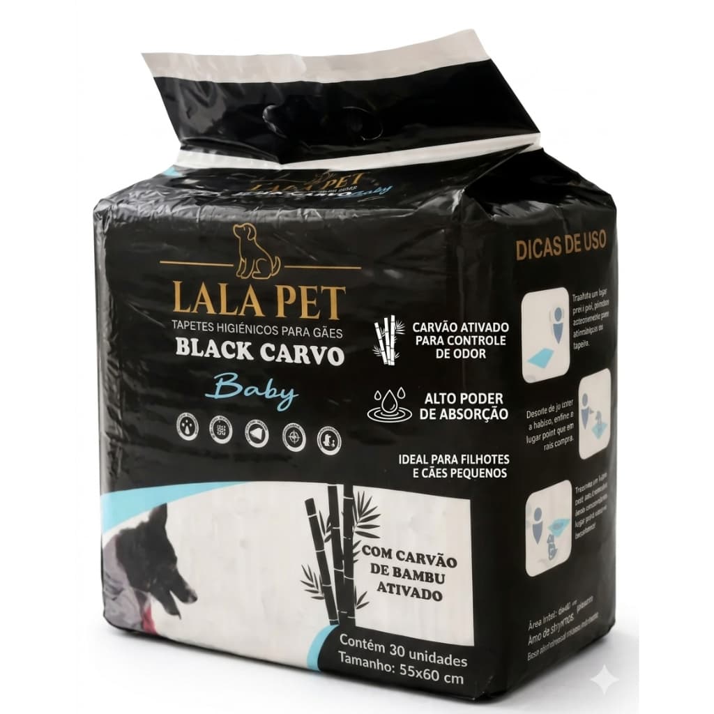 Lalapet Baby Carvão Bambu Ativado Tapete Higiênico 55x60