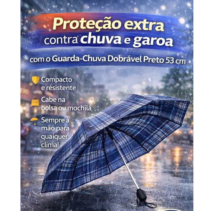 Guarda-Chuva Dobrável Estampado Sombrinha proteção Solar com Alça Fechamento em Velcro Cabe na Bolsa