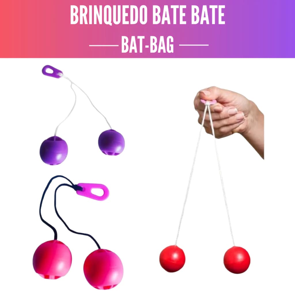 Kit 2 Brinquedo Bate Beg Bolimbolacho Brinquedo Divertido|Cores Sortidas/ Batbag, Bat Bat, Bate-bate